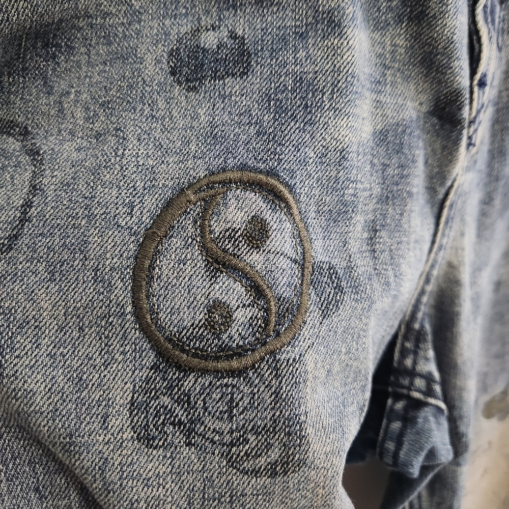 BDG Graffiti high rise straight leg cowboy jeans embroidered kidcore 90s art 31 - Picture 2 of 8